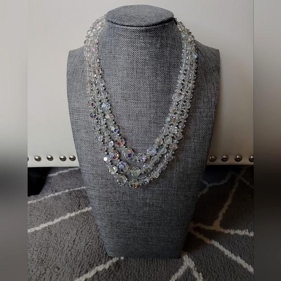 Vintage, Austrian Crystal, Tiered, Choker Necklace - Picture 5 of 16